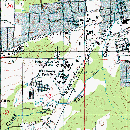 Topographic Map of Helen Keller School of Alabama, AL