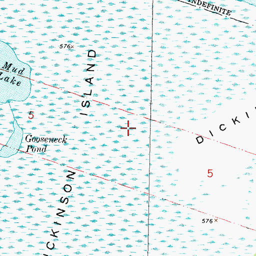 Topographic Map of Dickinson Island, MI