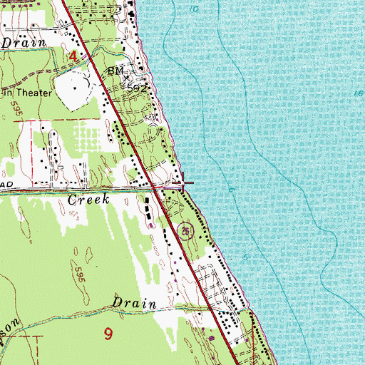 Topographic Map of Doe Creek, MI