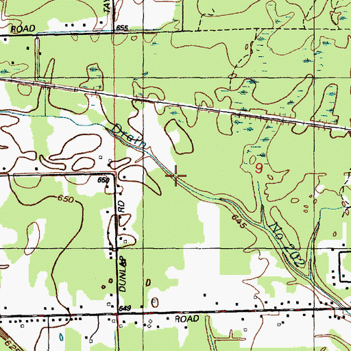 Topographic Map of Drain Number Two Hundred Two, MI