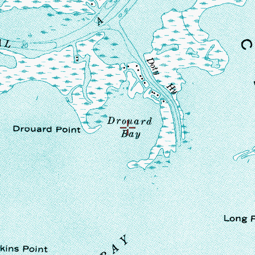 Topographic Map of Drouard Bay, MI