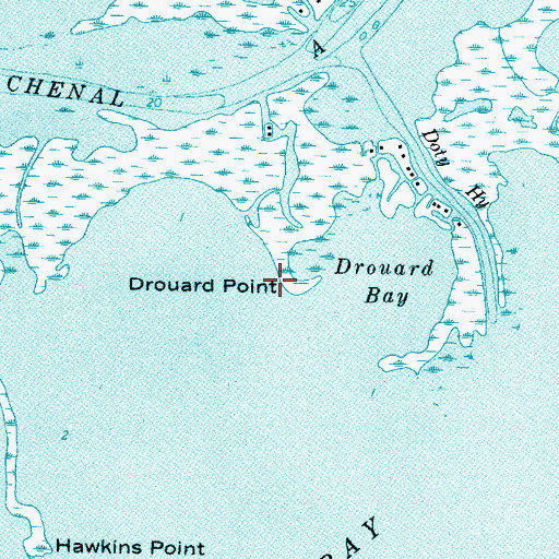 Topographic Map of Drouard Point, MI