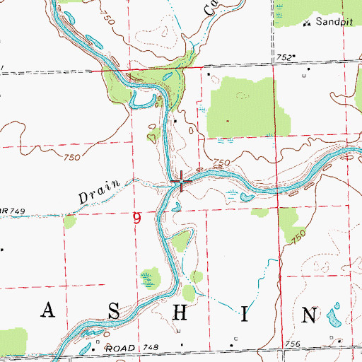 Topographic Map of Elk Creek, MI