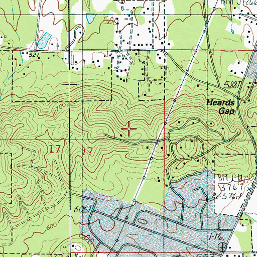 Topographic Map of Herds Mountain, AL