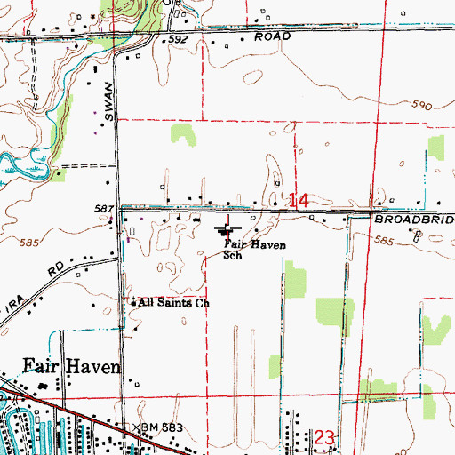 Topographic Map of Fair Haven School, MI