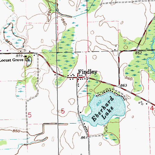 Topographic Map of Findley, MI