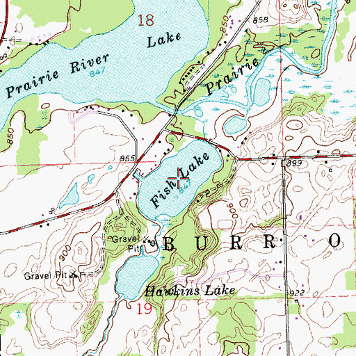 Topographic Map of Fish Lake, MI