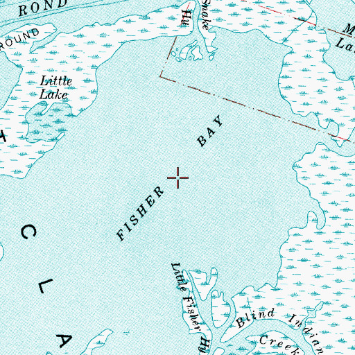 Topographic Map of Fisher Bay, MI