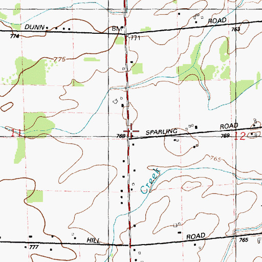 Topographic Map of Foley School, MI