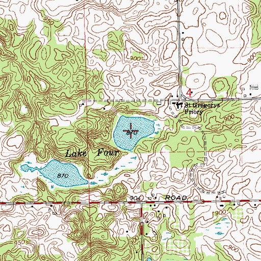Topographic Map of Lake Four, MI