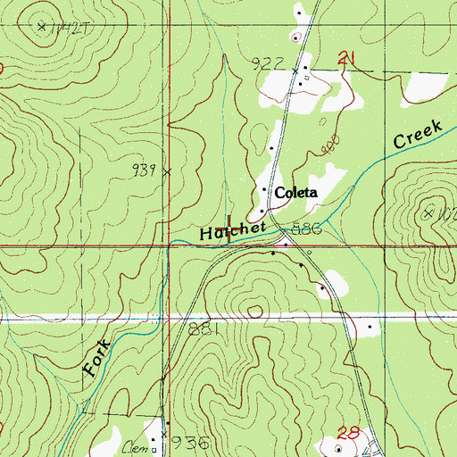 Topographic Map of Horns Valley, AL