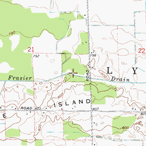Topographic Map of Frasier Drain, MI
