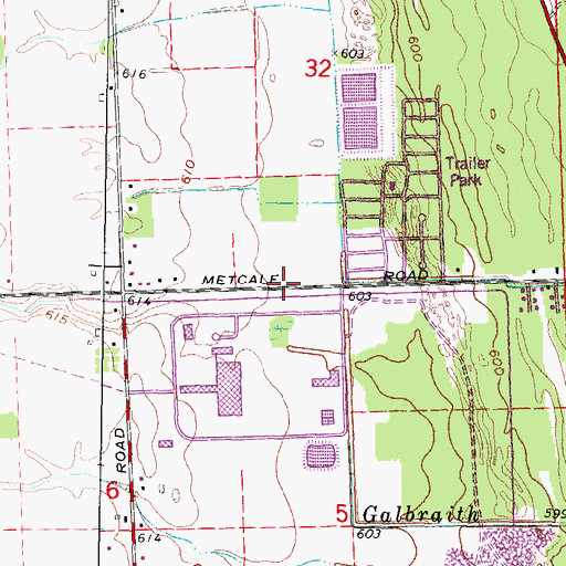 Topographic Map of Galbraith Drain, MI
