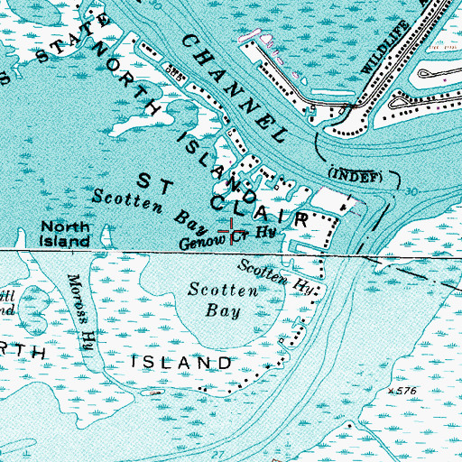 Topographic Map of Genow Creek Highway, MI