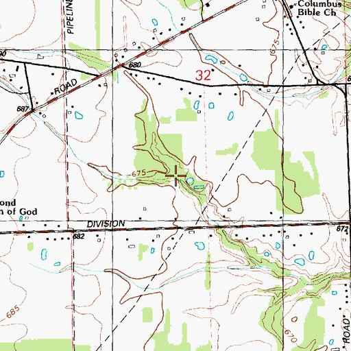 Topographic Map of Gillett Drain, MI