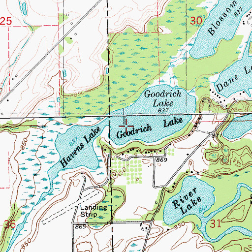 Topographic Map of Goodrich Lake, MI