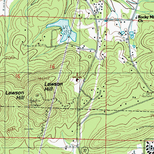 Topographic Map of Immanuel Baptist Church, AL