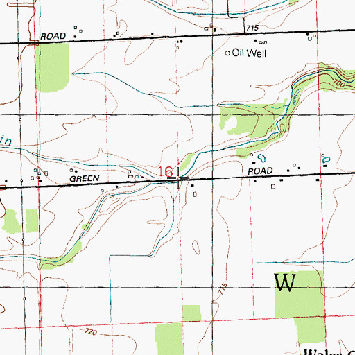 Topographic Map of Green Drain, MI