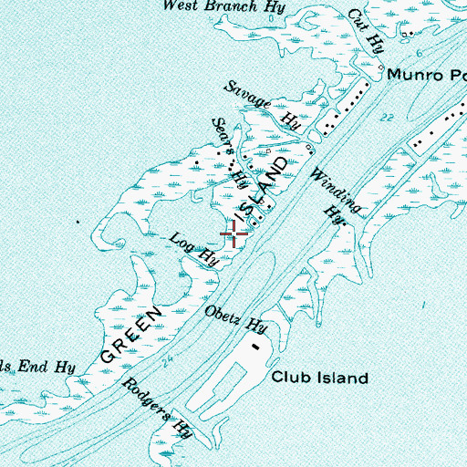 Topographic Map of Green Island, MI