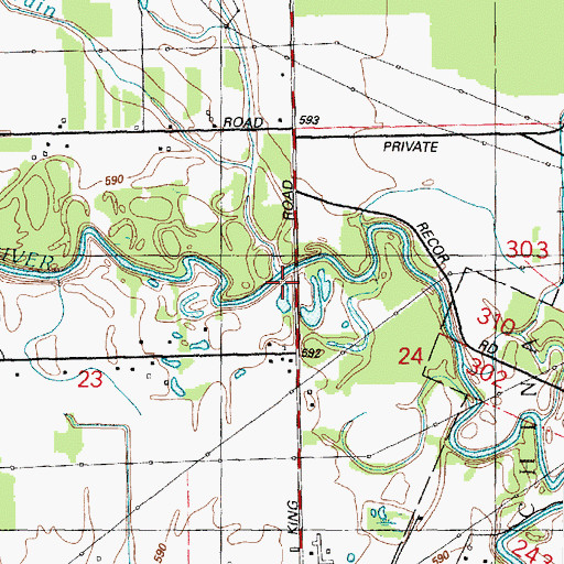 Topographic Map of Harris Drain, MI