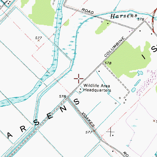 Topographic Map of Harsens Island, MI