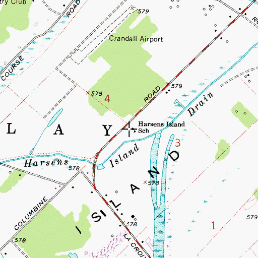 Topographic Map of Harsens Island School, MI