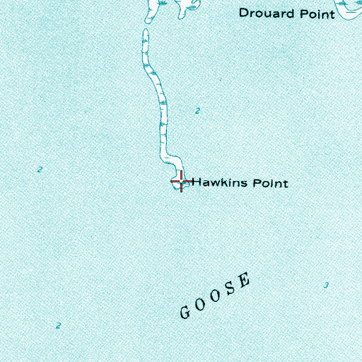 Topographic Map of Hawkins Point, MI