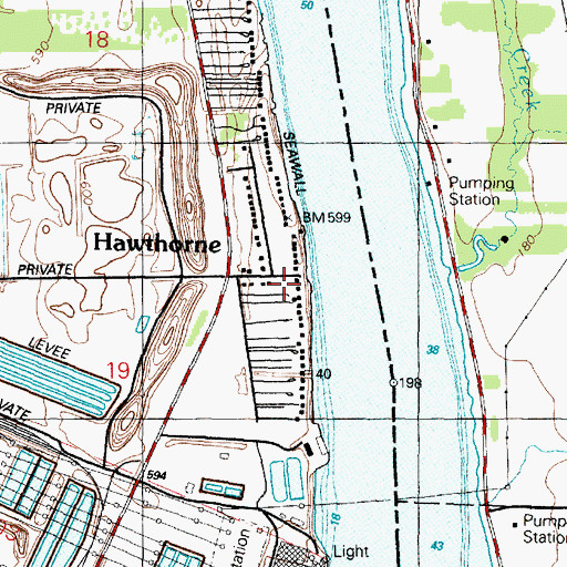 Topographic Map of Hawthorne, MI
