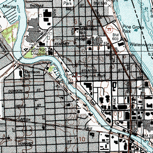 Topographic Map of Haynes Park, MI
