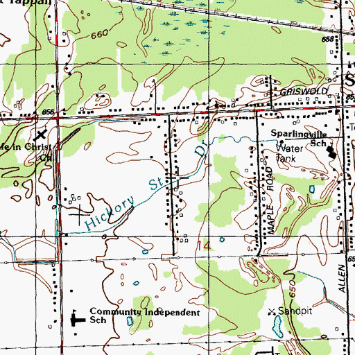 Topographic Map of Hickory Street Drain, MI