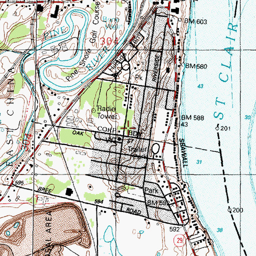 Topographic Map of Hillside Cemetery, MI