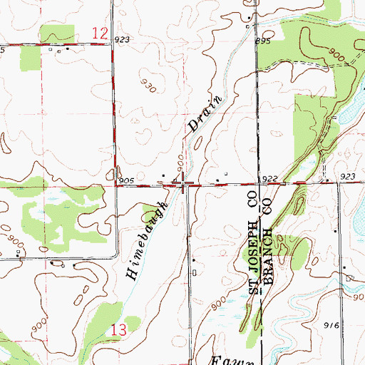 Topographic Map of Himebaugh Drain, MI