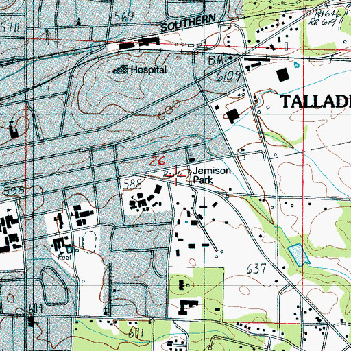 Topographic Map of Jemison Park, AL