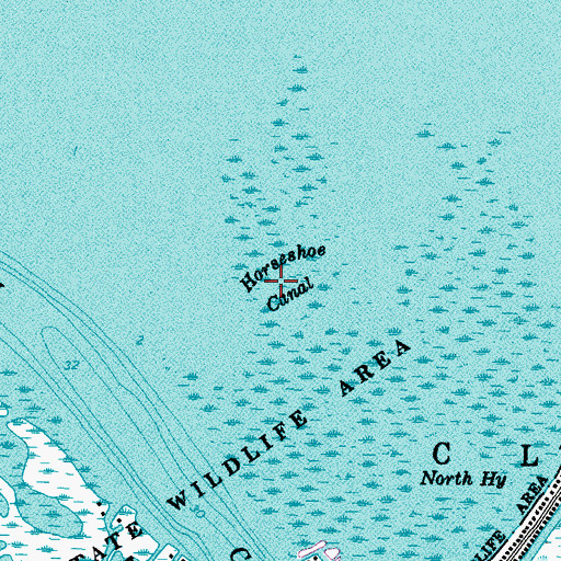 Topographic Map of Horseshoe Canal, MI