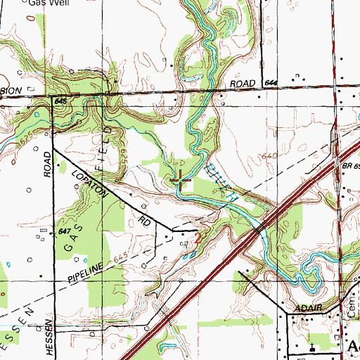 Topographic Map of Jerome Creek, MI