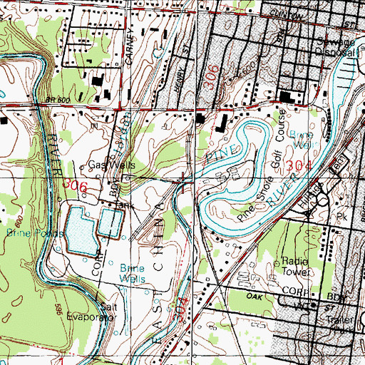 Topographic Map of Jordan Creek, MI