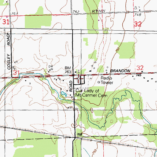 Topographic Map of Kenockee School (historical), MI