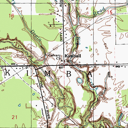 Topographic Map of Kimball, MI