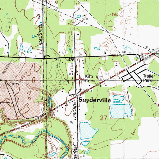 Topographic Map of Kittridge Cemetery, MI