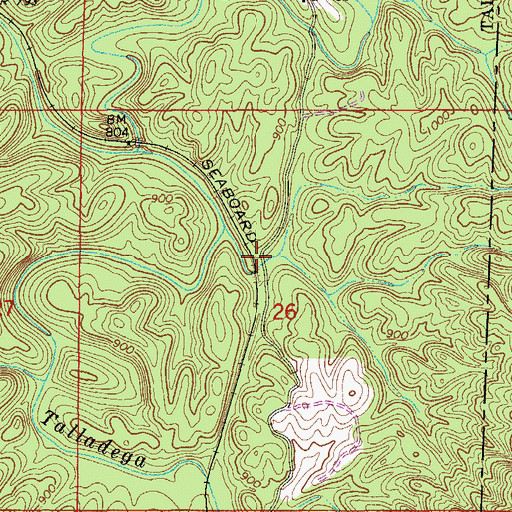 Topographic Map of Kants Mill (historical), AL