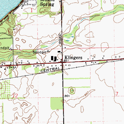 Topographic Map of Klingers, MI
