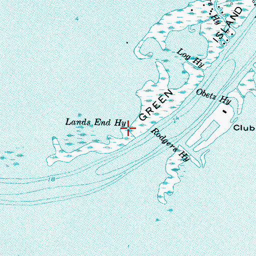 Topographic Map of Lands End Highway, MI