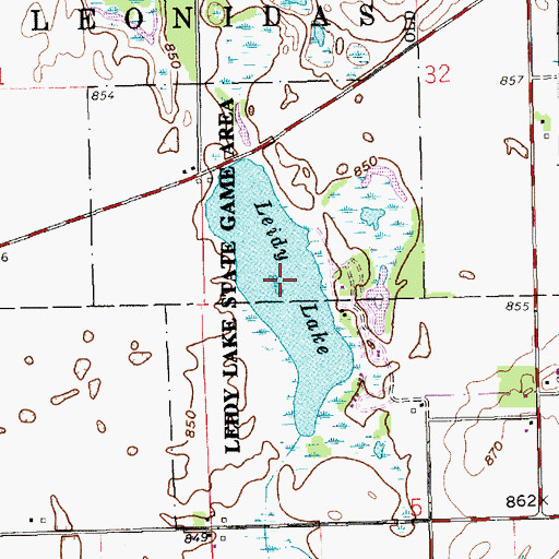 Topographic Map of Leidy Lake, MI