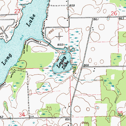 Topographic Map of Lepley Lake, MI