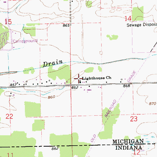 Topographic Map of Lighthouse Church, MI