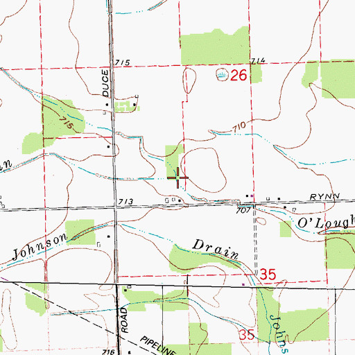 Topographic Map of Lindsay Drain, MI