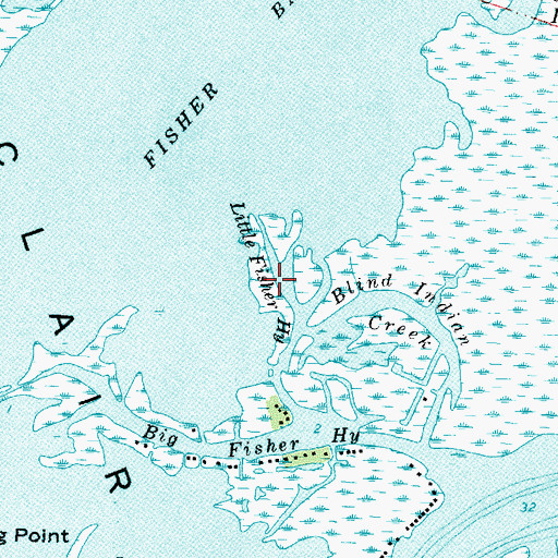 Topographic Map of Little Fisher Highway, MI