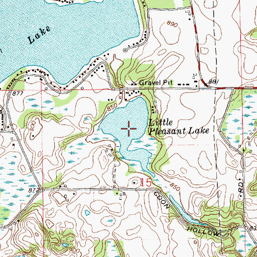 Topographic Map of Little Pleasant Lake, MI