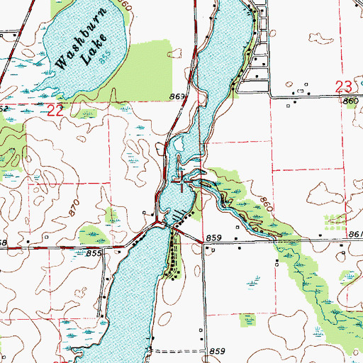 Topographic Map of Little Swan Creek, MI