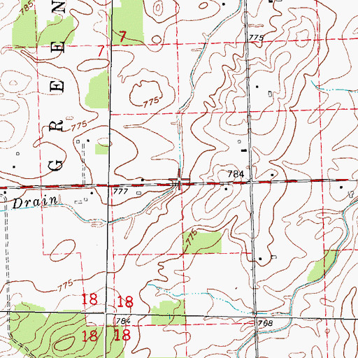 Topographic Map of Livergood Drain, MI
